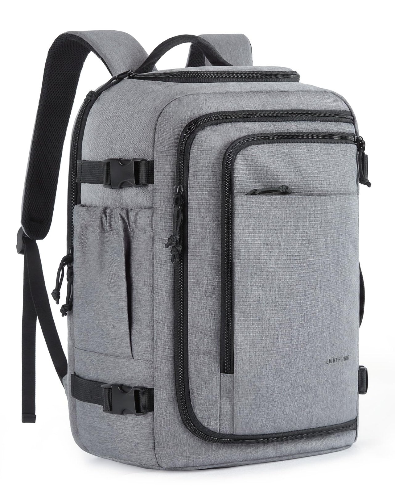 LIGHT FLIGHT Travel Backpack, TSA Friendly Flight Approved Carry on Backpack Water-resistant Lightweight Business Large Weekender Bag Casual Daypack 17.3" Laptop Backpack for Men Women,Grey