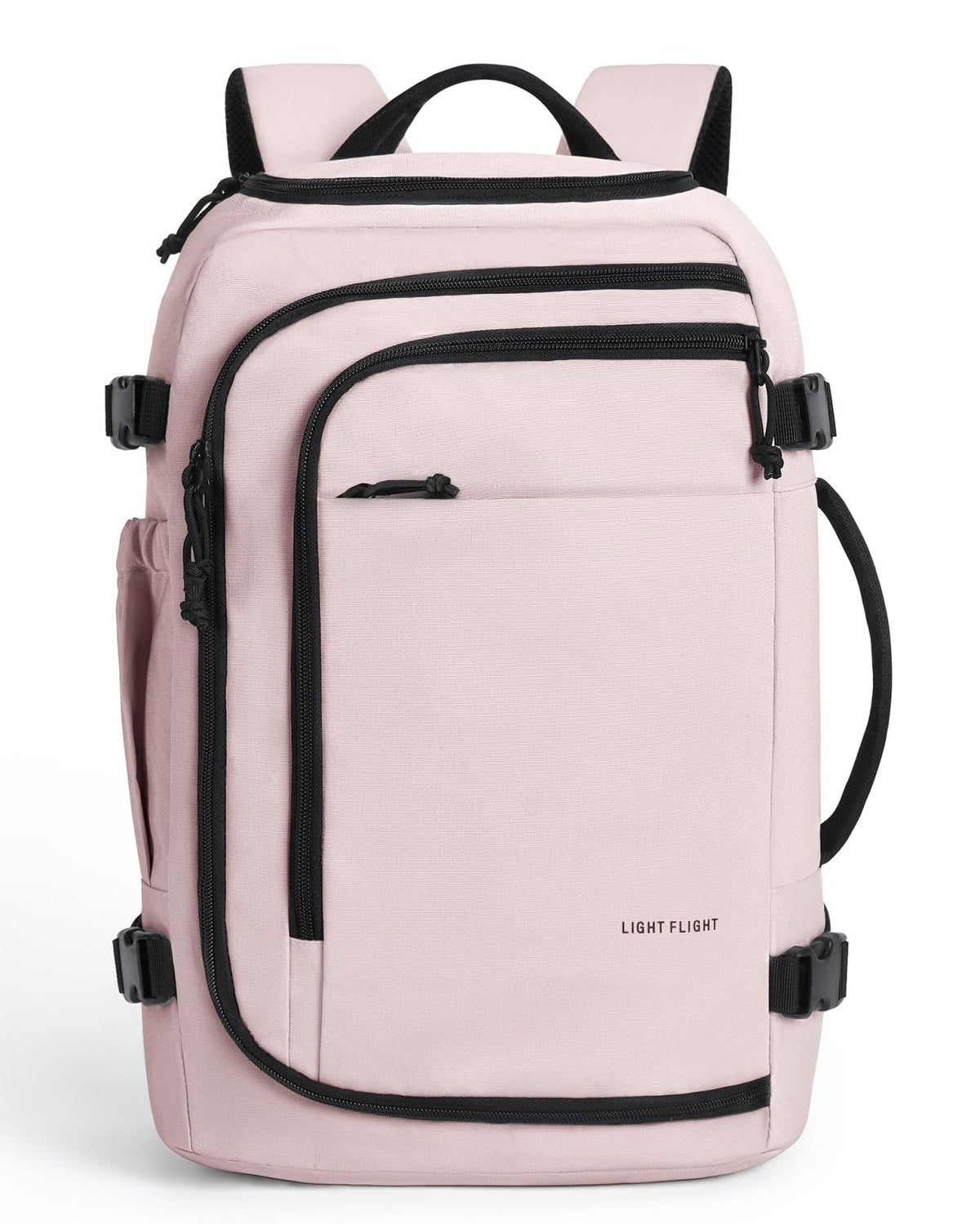 LIGHT FLIGHT Travel Backpack, TSA Friendly Flight Approved Carry on Backpack Water - resistant Lightweight Business Large Weekender Bag Casual Daypack 17.3" Laptop Backpack for Men Women, Pink