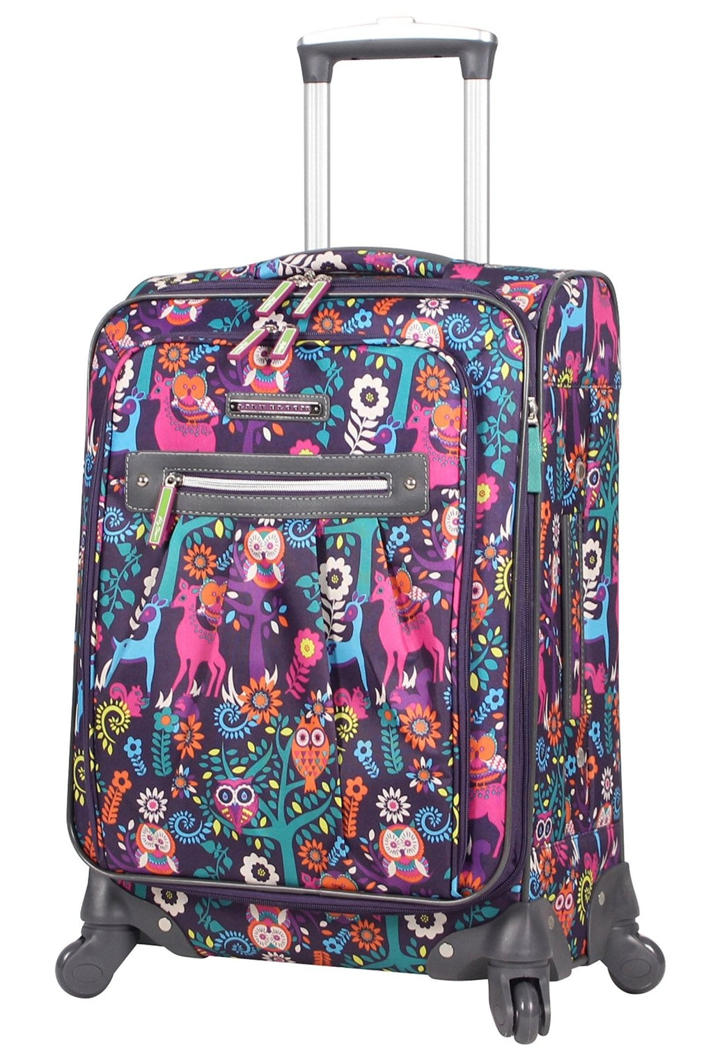 Lily Bloom Carry On Expandable Design Pattern Luggage With Spinner Wheels For Woman (20in, Wildwoods)