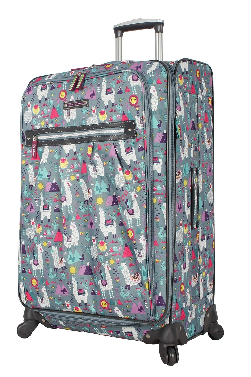 Lily Bloom Design Pattern 28" Luggage Softside Expandable With Double Spinner Wheels, Large Lightweight Suitcase Checked Bag For Women