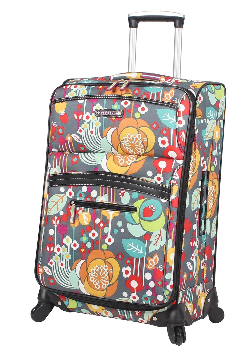 Lily Bloom Design Pattern 28" Luggage Softside Expandable With Double Spinner Wheels, Large Lightweight Suitcase Checked Bag For Women