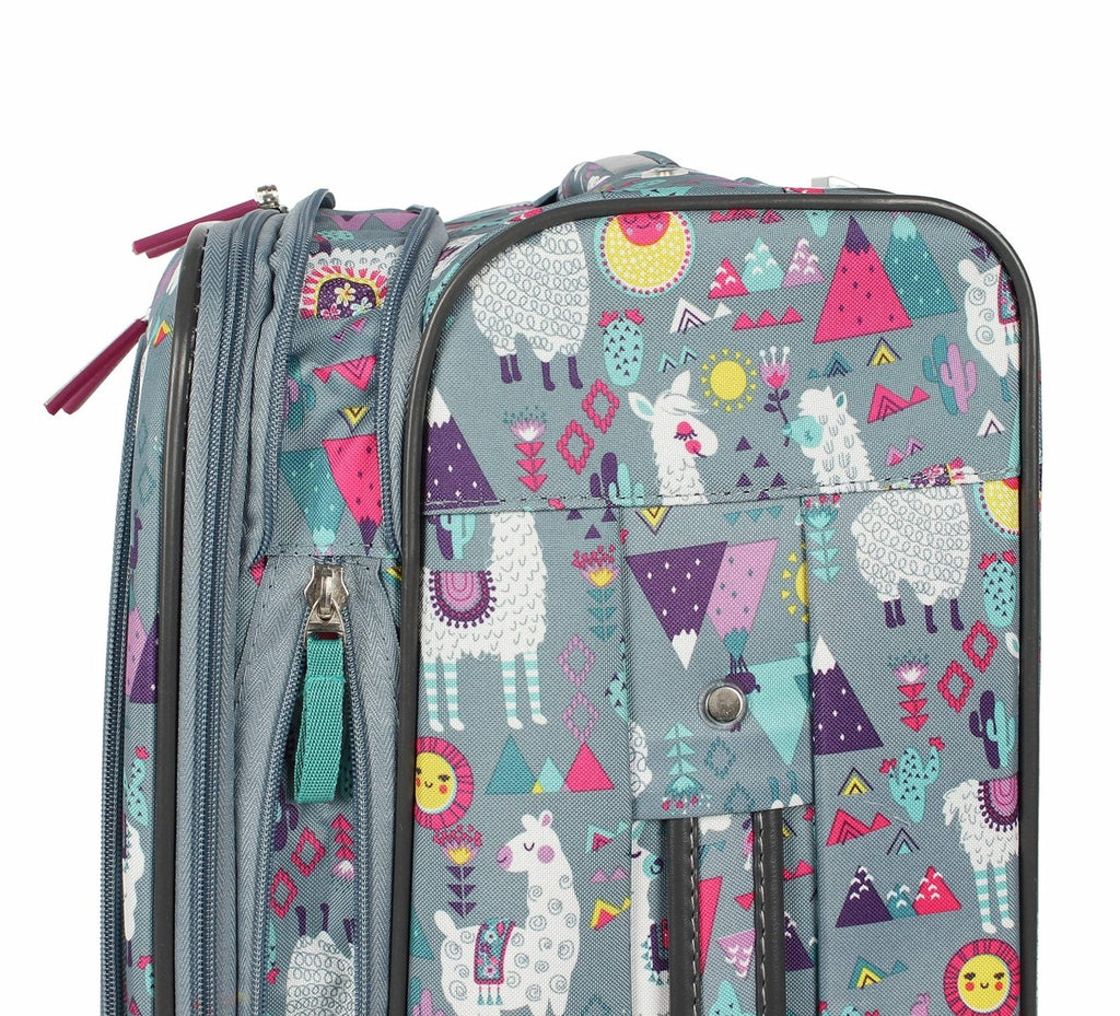 Lily Bloom Design Pattern 28" Luggage Softside Expandable With Double Spinner Wheels, Large Lightweight Suitcase Checked Bag For Women