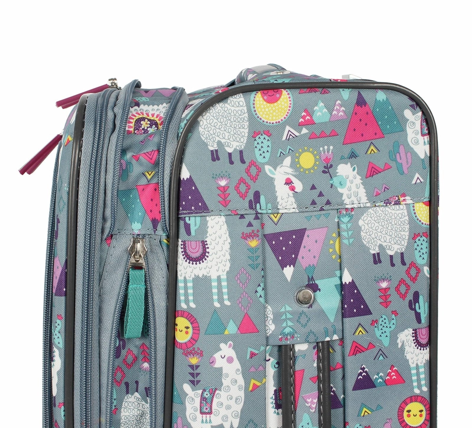 Lily Bloom Design Pattern 28" Luggage Softside Expandable With Double Spinner Wheels, Large Lightweight Suitcase Checked Bag For Women