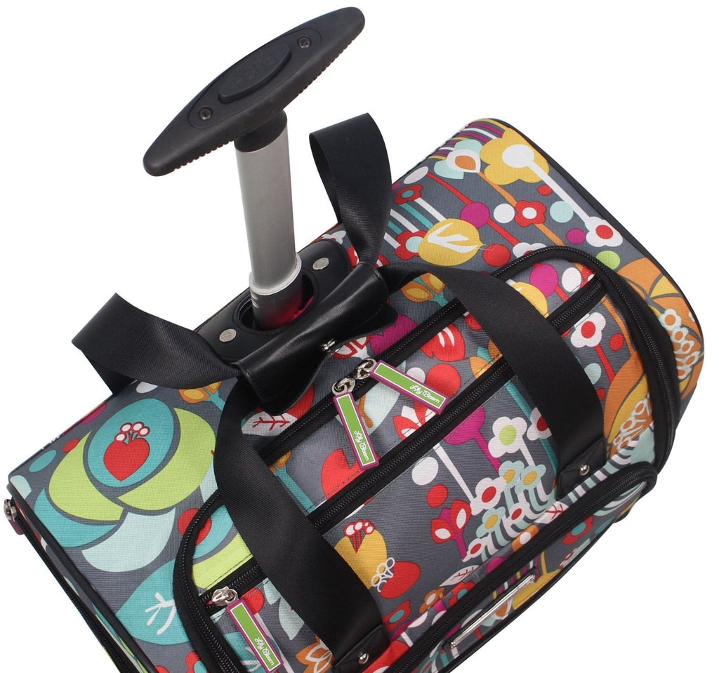 Lily Bloom Designer 15 Inch Carry On - Weekender Overnight Business Travel Luggage - Lightweight 2 - Rolling Wheels Suitcase - Under Seat Rolling Bag for Women (Bliss)