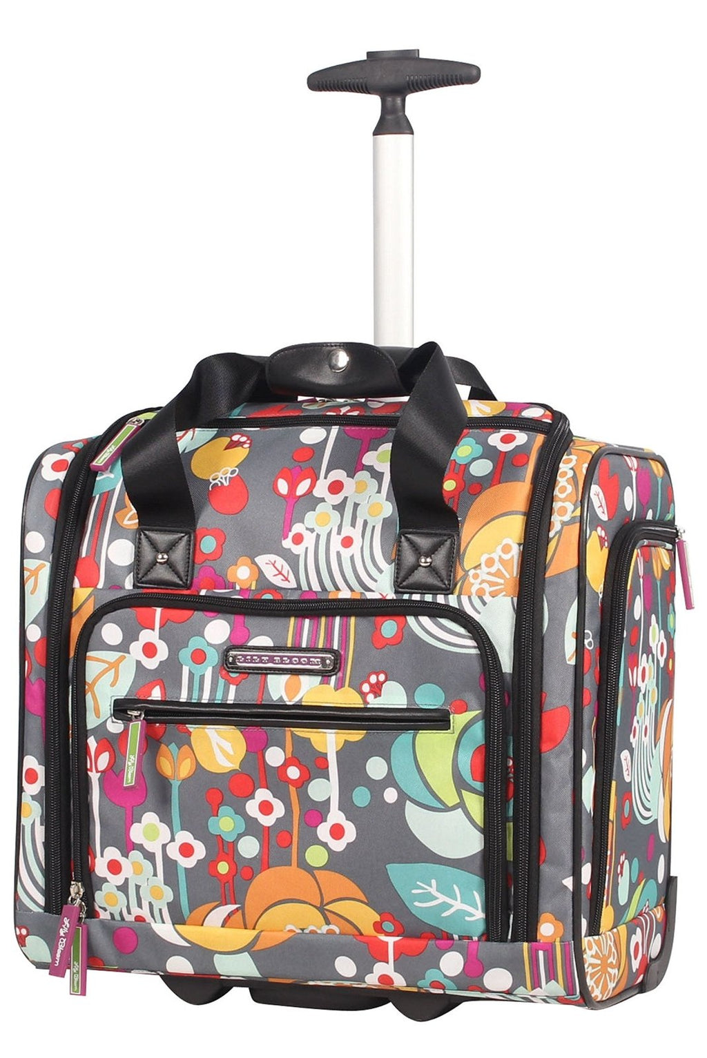 Lily Bloom Designer 15 Inch Carry On - Weekender Overnight Business Travel Luggage - Lightweight 2- Rolling Wheels Suitcase - Under Seat Rolling Bag for Women (Bliss)