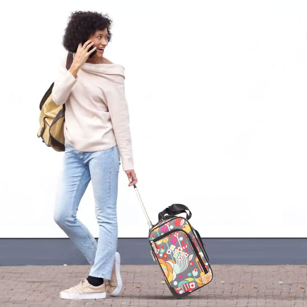 Lily Bloom Designer 15 Inch Carry On - Weekender Overnight Business Travel Luggage - Lightweight 2 - Rolling Wheels Suitcase - Under Seat Rolling Bag for Women (Bliss)