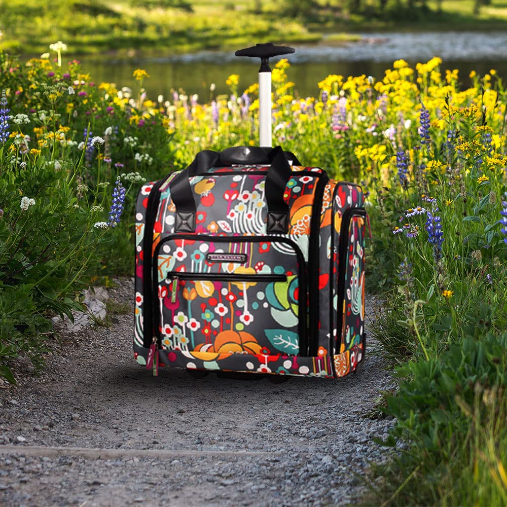 Lily Bloom Designer 15 Inch Carry On - Weekender Overnight Business Travel Luggage - Lightweight 2 - Rolling Wheels Suitcase - Under Seat Rolling Bag for Women (Bliss)