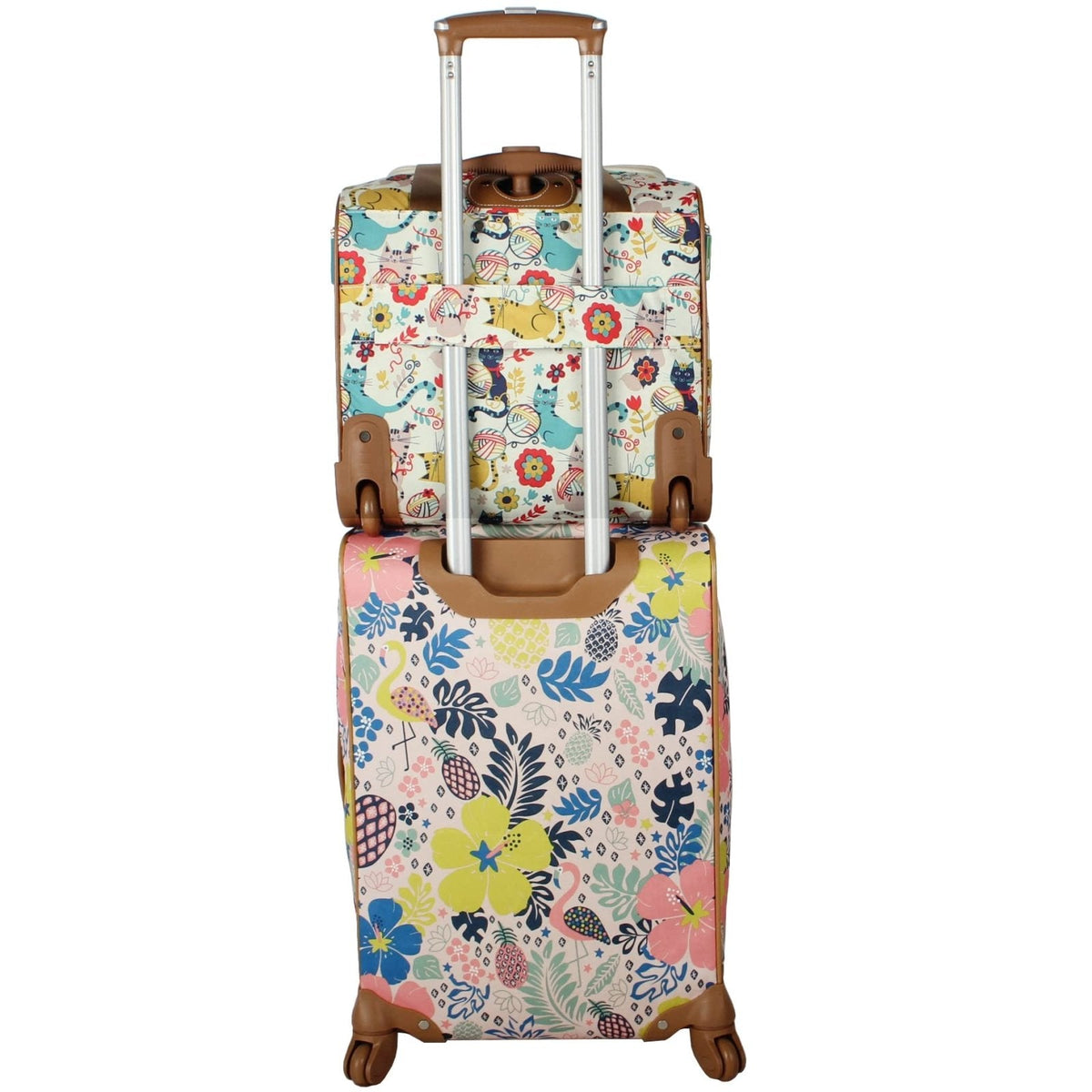 Lily Bloom Designer 15 Inch Carry On - Weekender Overnight Business Travel Luggage - Lightweight 2 - Rolling Wheels Suitcase - Under Seat Rolling Bag for Women (Furry Friend)