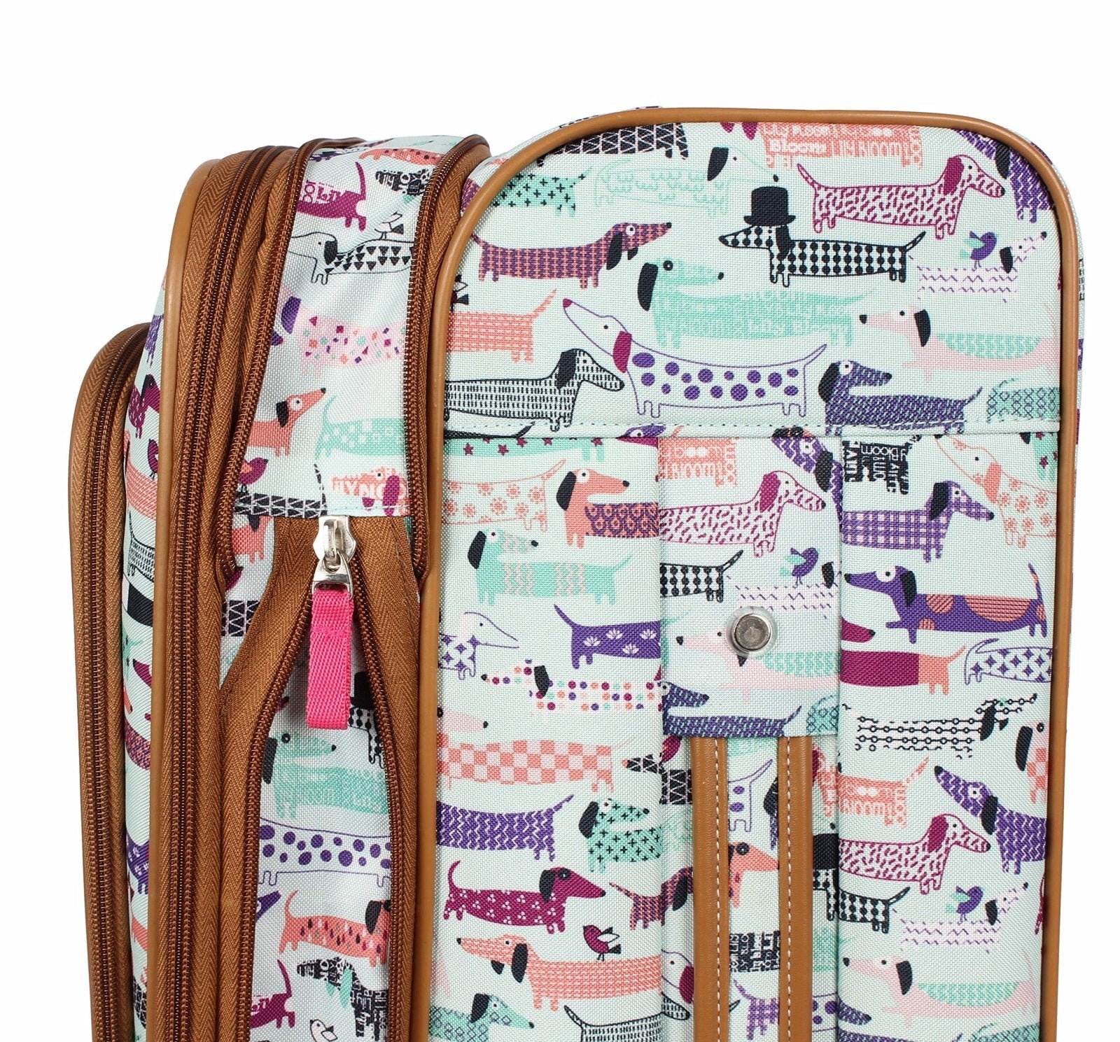 Lily Bloom Luggage Carry On Expandable Design Pattern Suitcase For Woman With Spinner Wheels (Totally Paw Some, 20in)