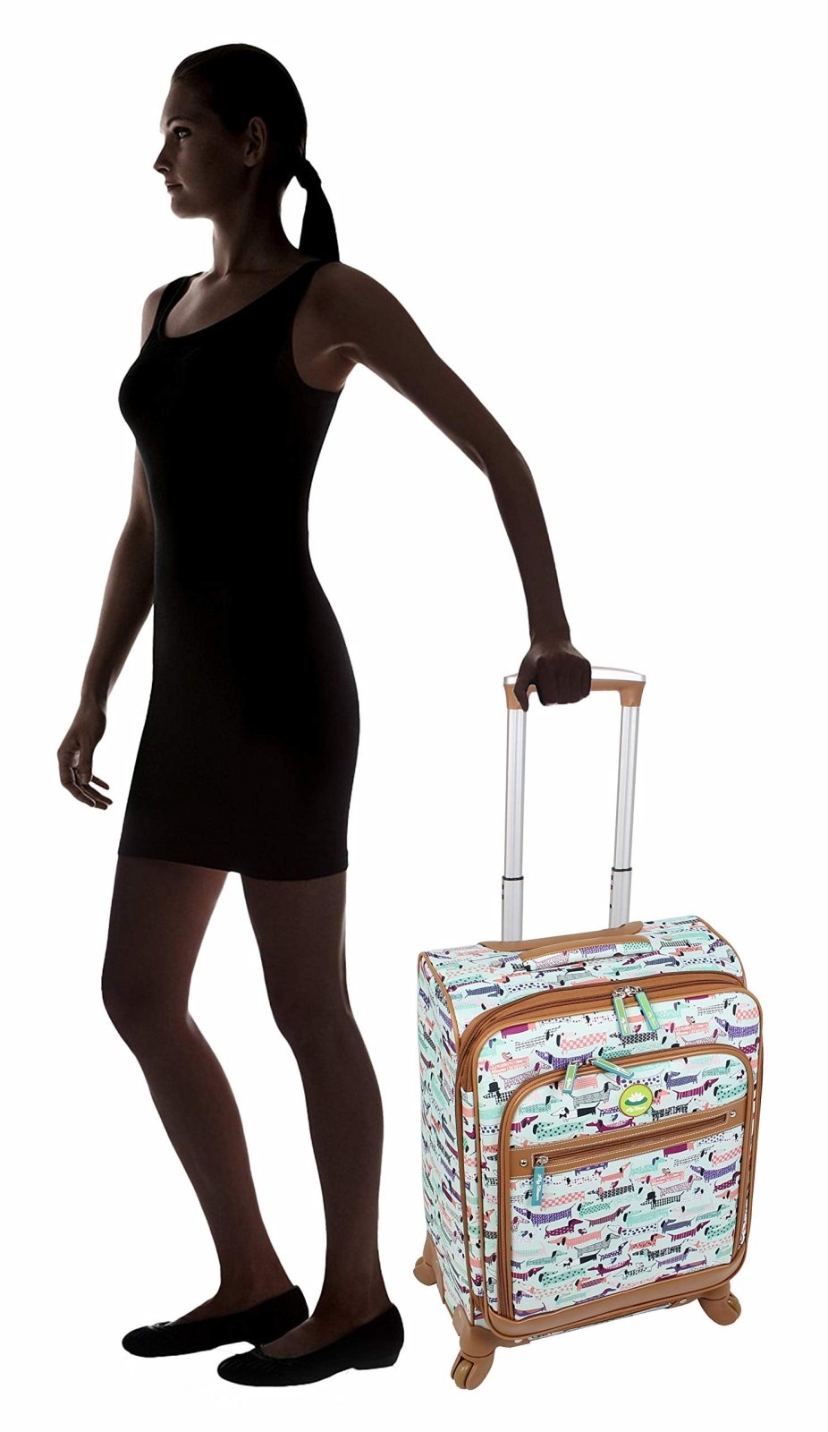 Lily Bloom Luggage Carry On Expandable Design Pattern Suitcase For Woman With Spinner Wheels (Totally Paw Some, 20in)