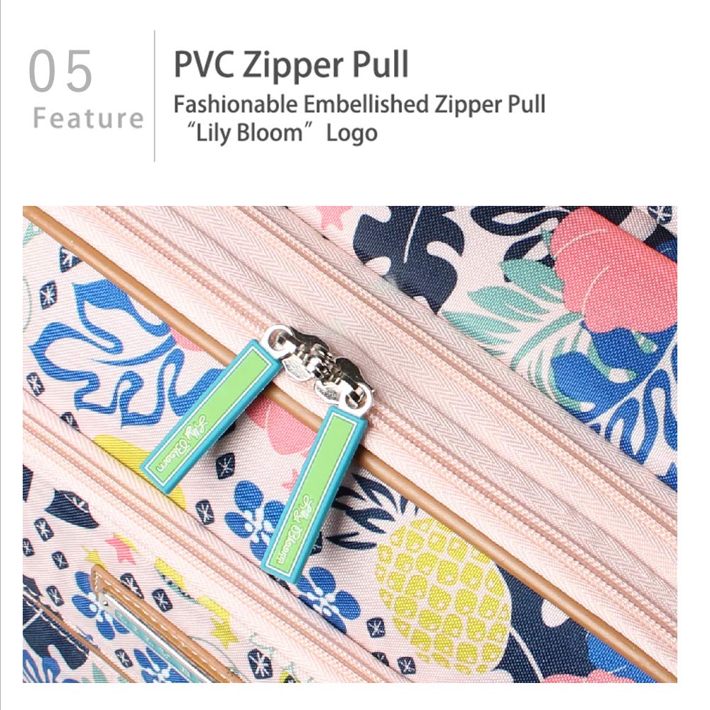 Lily Bloom Luggage Carry On Expandable Design Pattern Suitcase For Woman With Spinner Wheels (Trop Pineapple, 20in)