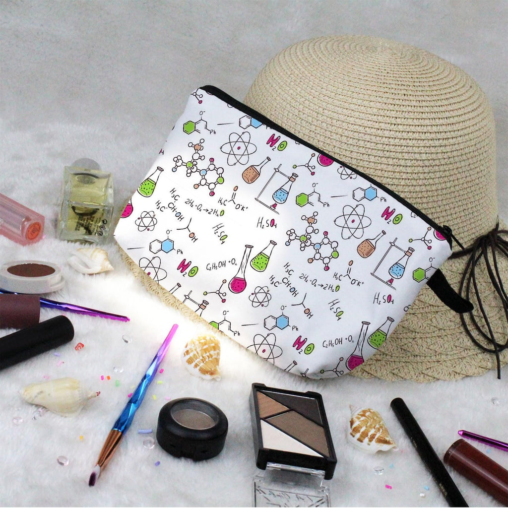 Livel lhood Chemical Elements Makeup Bag Small Organizer Bag Toiletry Zipper Pouch Chemical Cosmetic Bag Birthday Graduation Present for Chemist Graduates Chemistry Teacher Women
