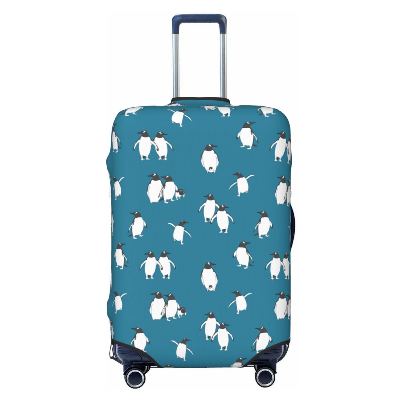 Loklneyk Penguin Atlantic Luggage Cover, Premium Washable Suitcase Protector With Secure Zipper & Buckle Closure, Fits 18-32 Inch Travel Luggagemedium