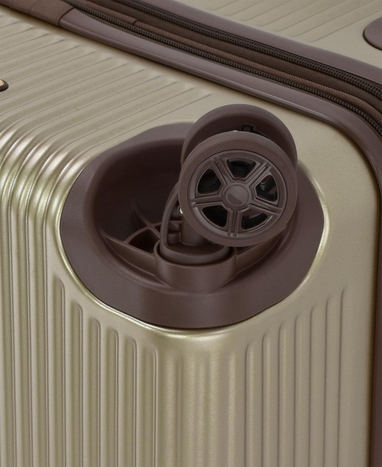 London Fog Brentwood IV 25" Expandable Spinner Hardside Suitcase, Latte