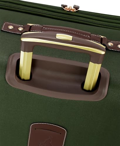 London Fog Nottingham 25 Inch Expandable Spinner Softside Suitcase, Olive Chestnut