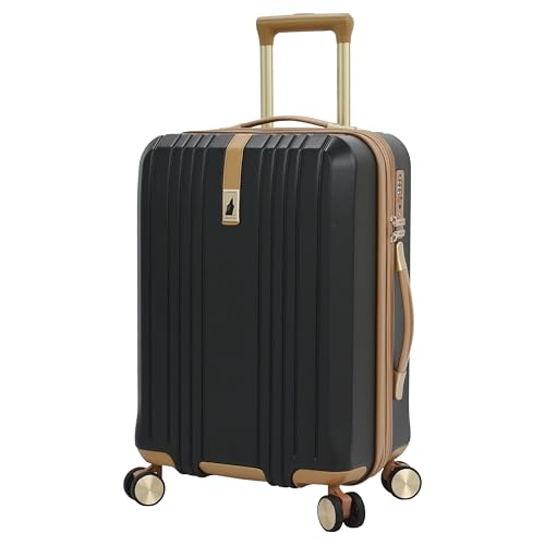 London Fog Southbridge 20 Inch Carry On Expandable Spinner HS, Black