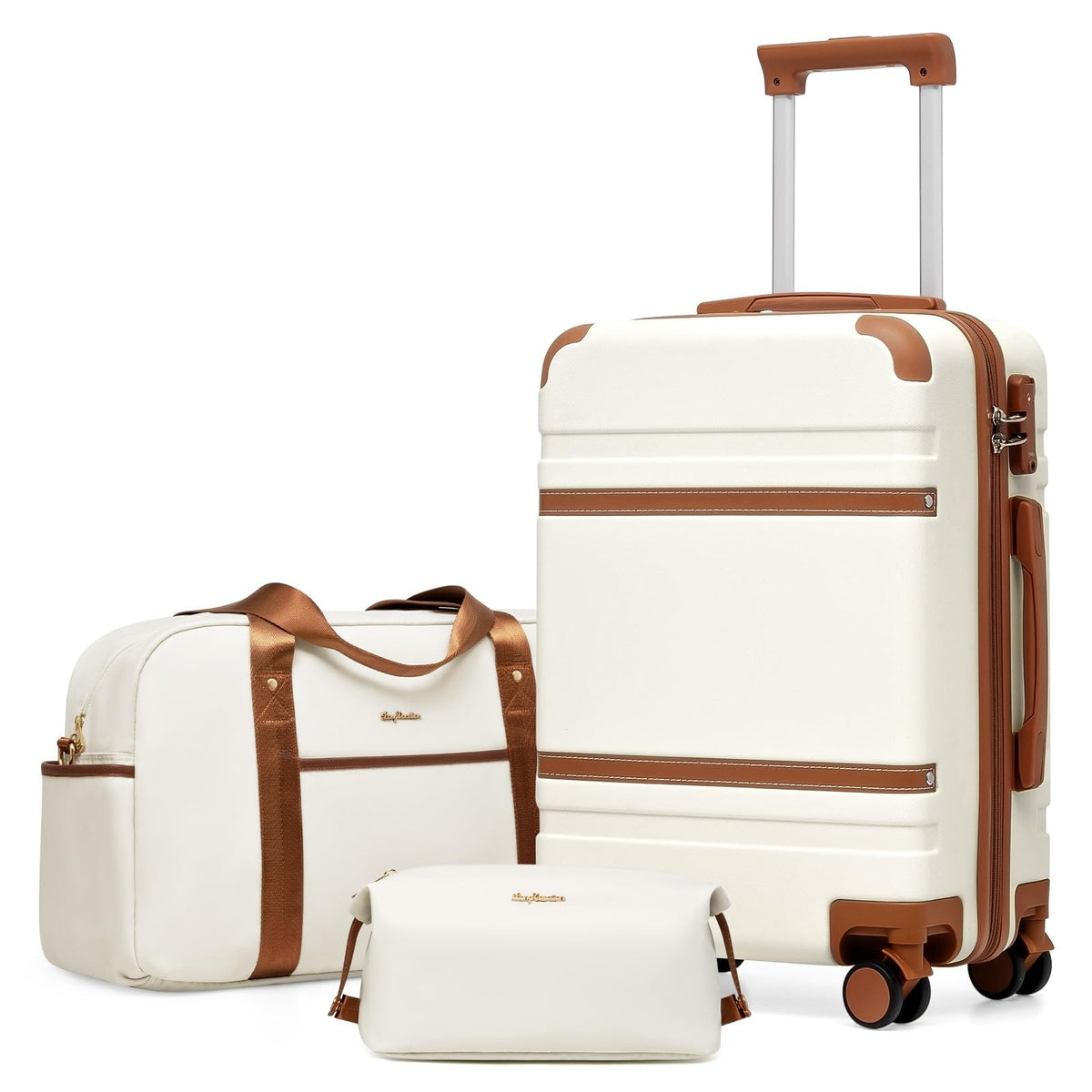 LONG VACATION Carry On Luggage Set 3 Piece, 20 Inch ABS+PC Hardshell Carry on Suitcase with Spinner Wheels TSA Lock & YKK Zipper