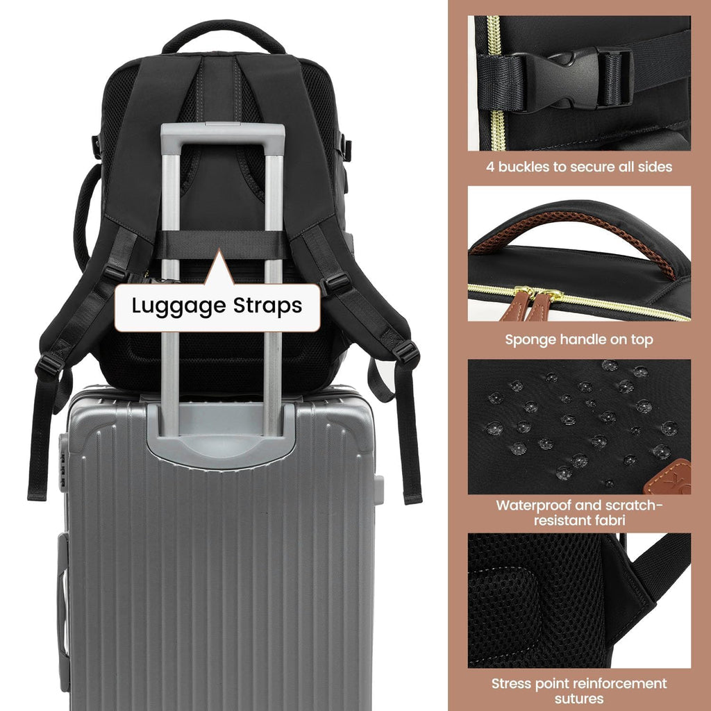 LOVEVOOK 50L Travel Backpack Carry On Airline Approved, Large Backpack with 3 Packing Cubes, TSA Travel Essentials Carry On Bag, Waterproof Weekender Overnight Luggage Daypack, Fits 18 Inch Laptop