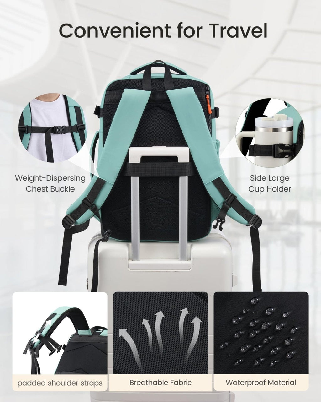 LOVEVOOK 50L Travel Backpack for Women & Men, TSA Approved Carry On Backpack with 3 Packing Cubes, Waterproof Personal Item Bag Fits 17" Laptop, Weekender Essentials Overnight Backpack for Trip