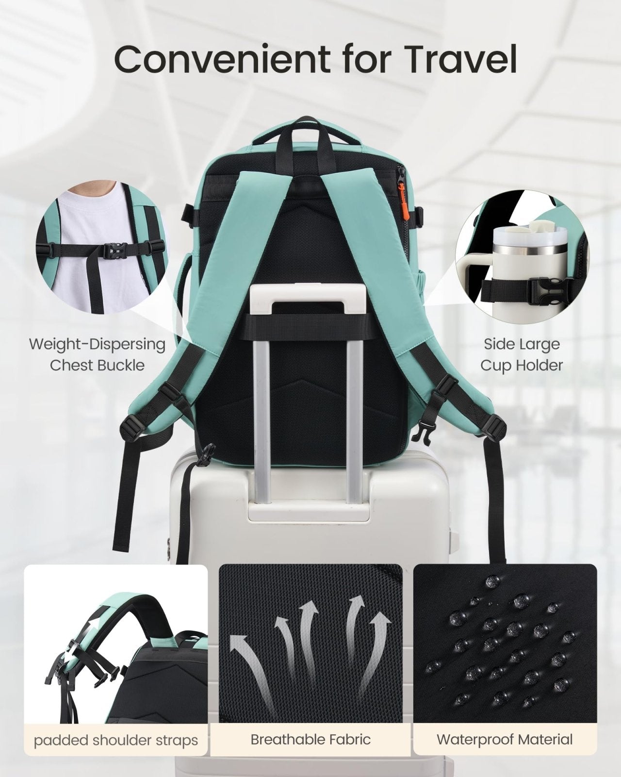 LOVEVOOK 50L Travel Backpack for Women & Men, TSA Approved Carry On Backpack with 3 Packing Cubes, Waterproof Personal Item Bag Fits 17" Laptop, Weekender Essentials Overnight Backpack for Trip