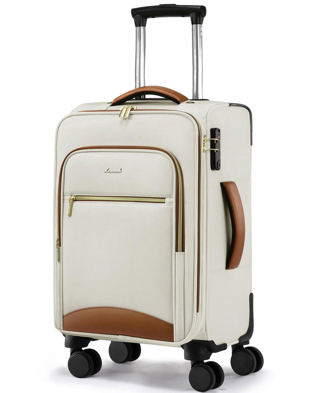 LOVEVOOK Carry On Luggage 22x14x9 Airline Approved, 20 Inch Softside Suitcases with Wheels, Lightweight Spinner Carry on Suitcase with TSA Lock, Water-Resistant Large Capacity Luggage for Travel