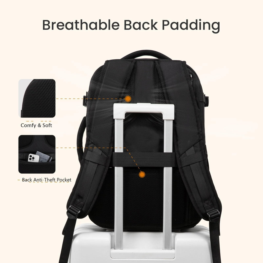 LOVEVOOK Travel Carry on Backpack for Men Women,Expandable 40L Extra Large Travel Laptop Backpack,Water Resistant Durable TSA Airline Approved Business College Carry on Bag Fit 17 Inch Computer,3 Pcs