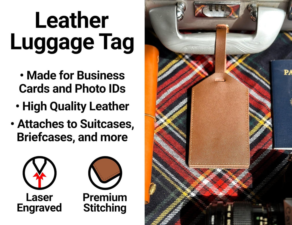LSU Tigers Officially Licensed Engraved Leather Luggage Tag - Alumni Design