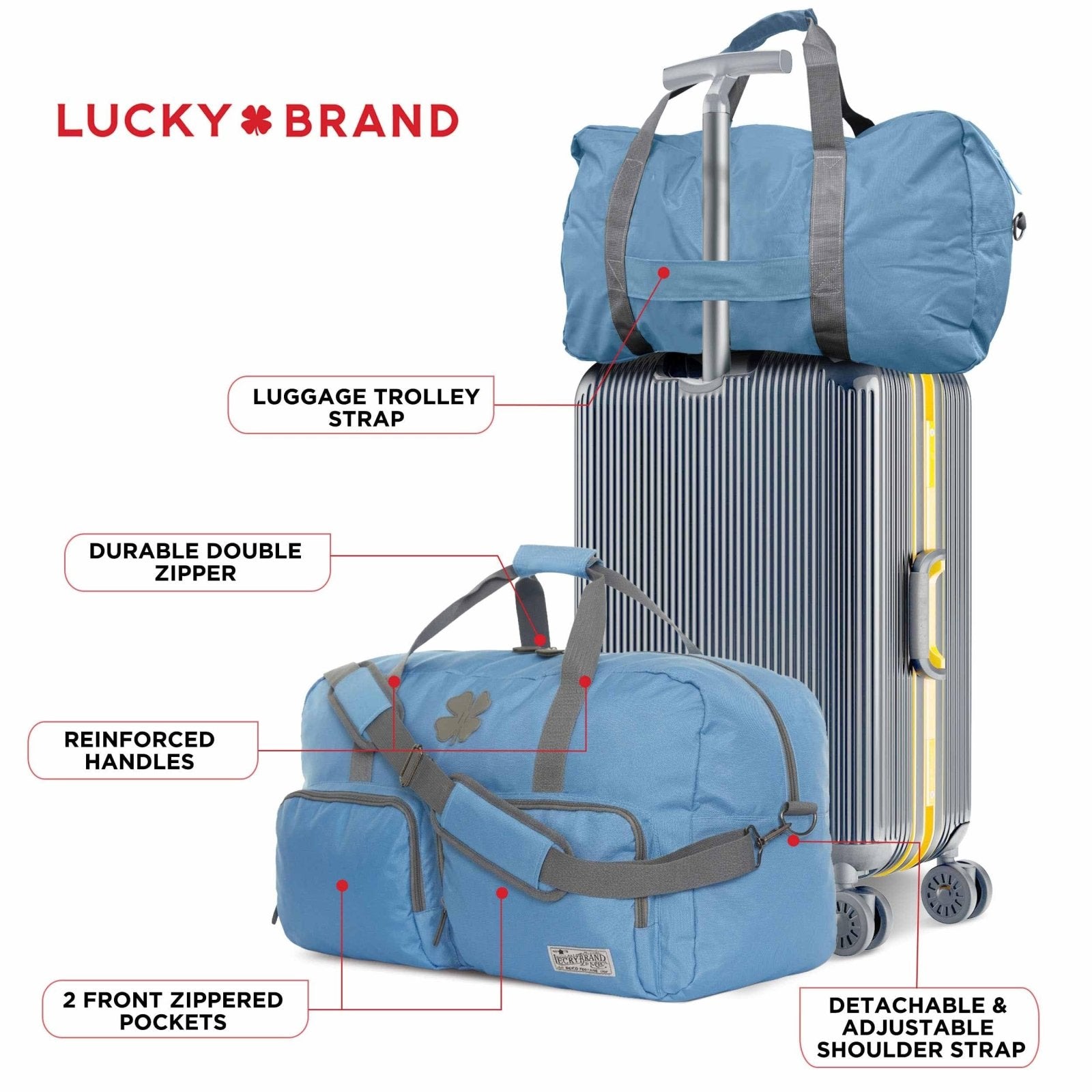 Lucky Travel Duffel Bags 65L, Gym Bag, Travel Bag & Large Duffle Bag for Men, Foldable Overnight Weekender Bags for Women & Men with Adjustable Shoulder Strap,