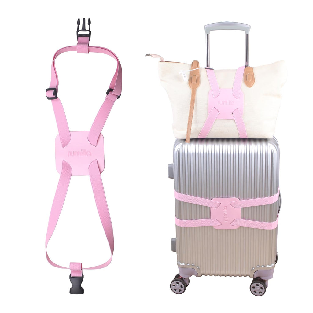 Luggage Bungee Strap for Suitcases - Add a Bag, Travel Bag Bungee Belt - Pink Luggage Strap (1PCS)