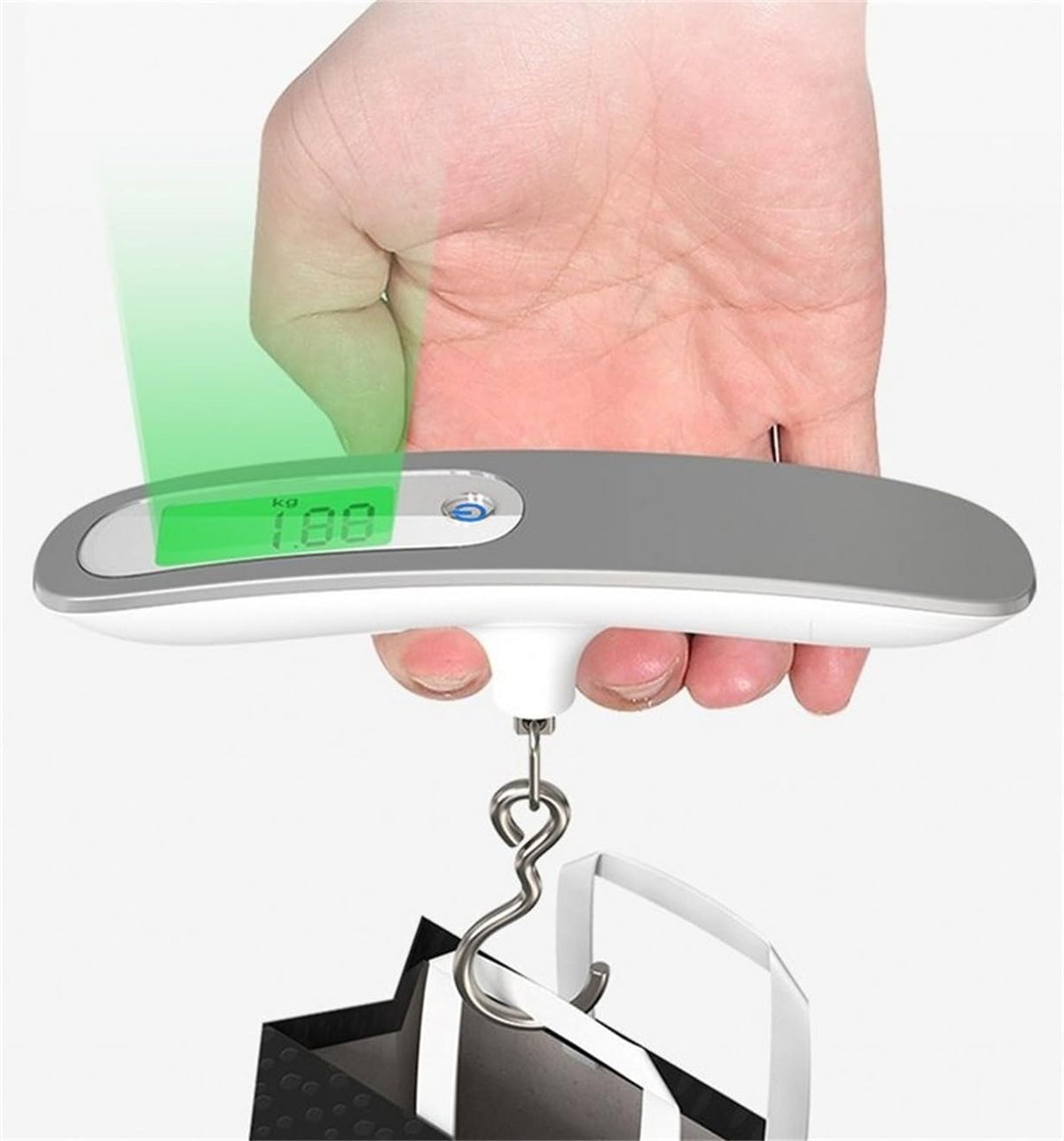 Luggage Scale, 50kg Hand Hanging Portable Travel Scale with Hook Electronic Baggage Weight Measuring Digital Weighing