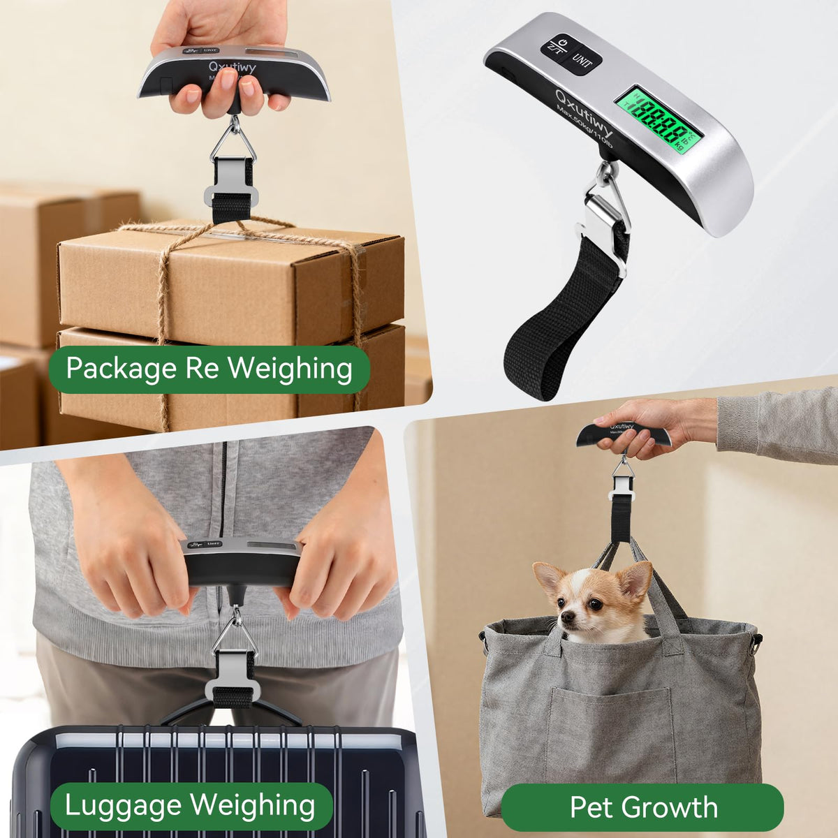 Luggage Scale, Digital Luggage Scale for Travel, Widen Upgrade Rubber Grip, 110 Pounds Portable Suitcase Scales with LED Display, Temperature Sensor, Peeling Function