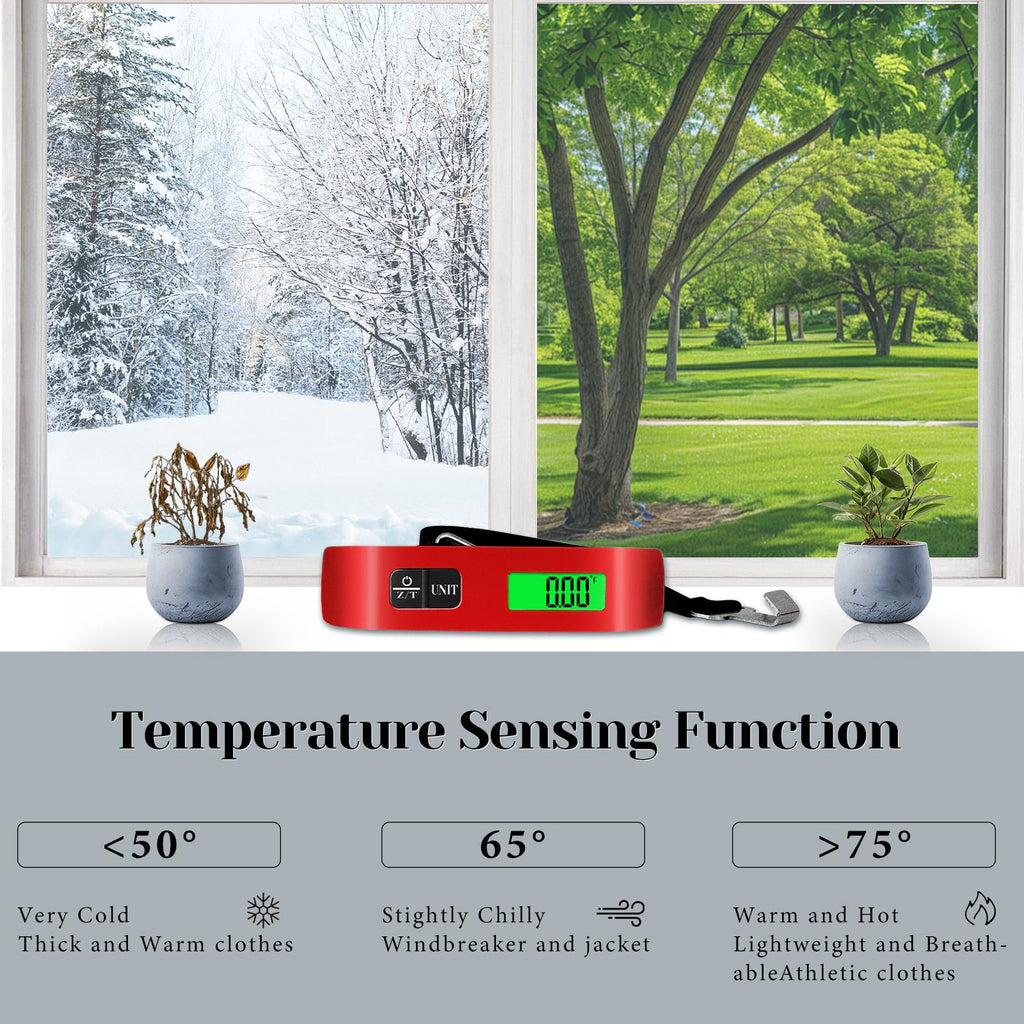 Luggage Scale, Portable Luggage Weight Scale 110lb/50kg with LED Display, Luggage Scale Travel Digital for Weighing Luggage, Backpacks, Fruits and Pets (Red)