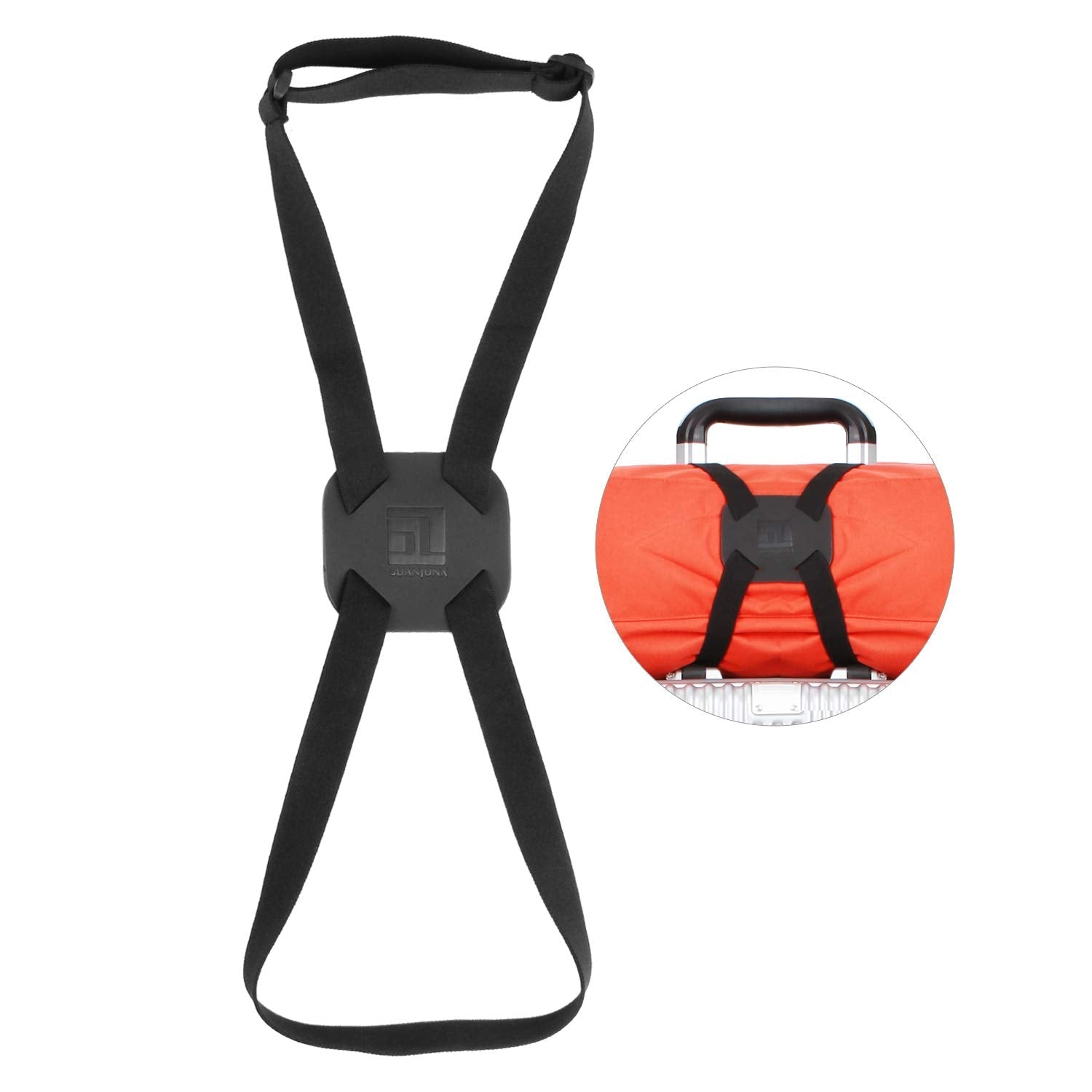 Luggage Straps Bag Bungees for Add a Bag Easy to Travel Suitcase Elastic Strap Belt (Black, M - Black)