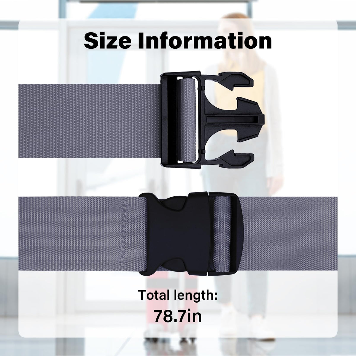 Luggage Straps for Suitcases Travel Belt Suitcase Strap, Heavy Duty with Quick - Release Buckle Suitcase Safe Belt with Name Card, Bright Color Adjustable Luggage Belts, TSA Approved, 4 Pack, Purple