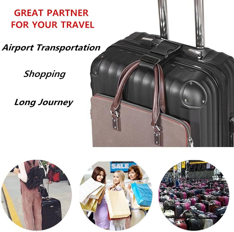Luggage Straps for Suitcases TSA Approved, Travel Accessories to Connect Two Suitcase, Add Bag Luggage Straps for Carry On Your 3 Luggages Adjustable Buckle Belt, 2Pack Black
