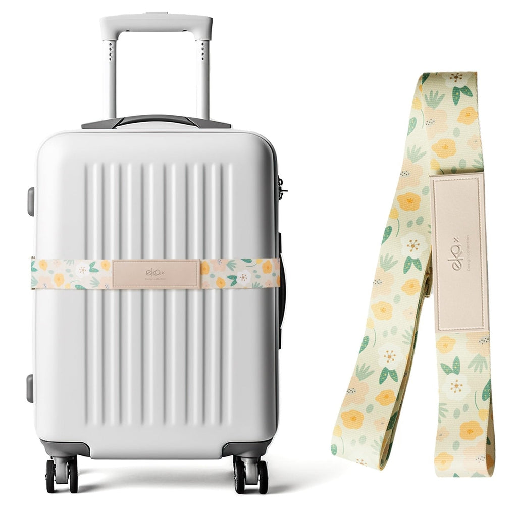 Luggage Straps for Suitcases,Adjustable Luggage Elastic Belt, Travel Essentials for Airport,Station, Vibrant Designs, Floral Garden