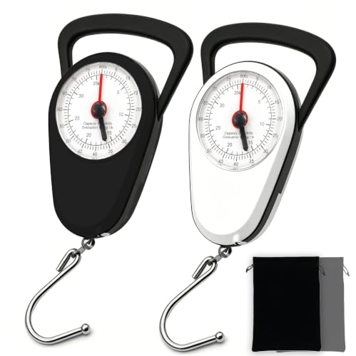 Luggage Weight Scale with Hook, 2PC Hanging Scale for Fish Travel, 80 Lbs