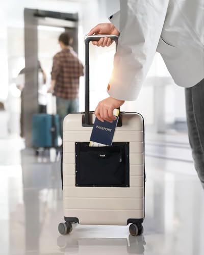 LUGGEX Airline Approved Carry On Luggage, Expandable Hard Shell, Blue, 20"