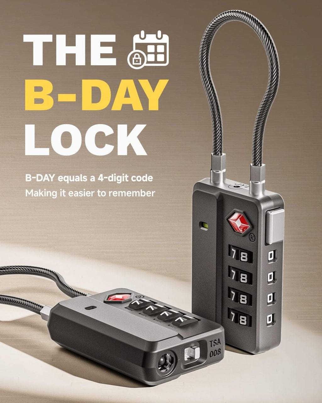 LUGGEX TSA Locks for Luggage, One - Button Reset TSA Approved Luggage Locks, Suitcase Locks, Ease of Use & Durable