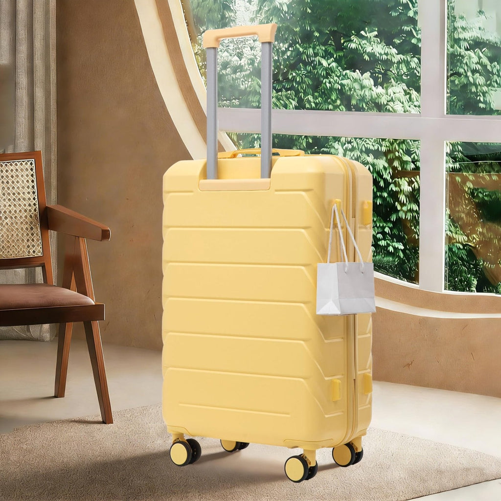 Luxebough 28 Inch Lightweight Hardshell Suitcase, Carry on Luggage with Wheels, TSA Approved Expandable Rolling Suit Case, Small ABS Carry - on Suitcases with Double Spinner Wheels (Yellow,28 Inch)