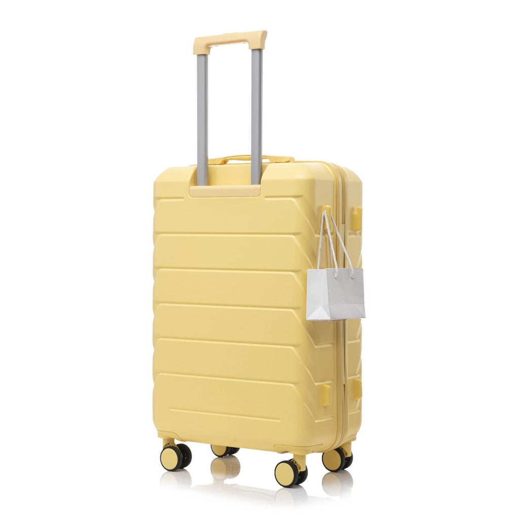 Luxebough 28 Inch Lightweight Hardshell Suitcase, Carry on Luggage with Wheels, TSA Approved Expandable Rolling Suit Case, Small ABS Carry-on Suitcases with Double Spinner Wheels (Yellow,28 Inch)