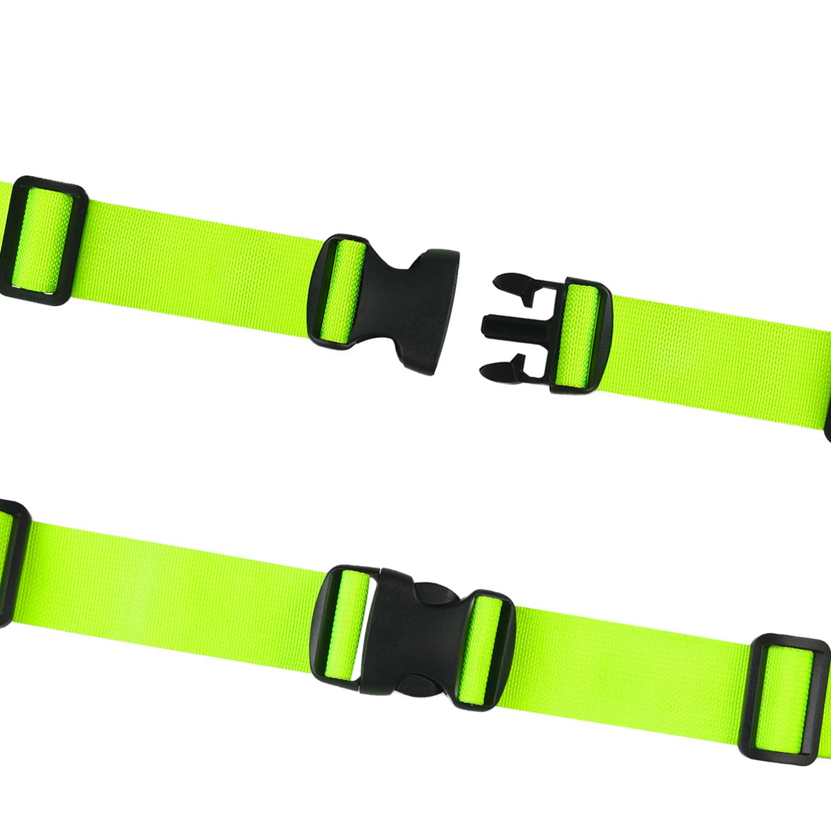 MAGARROW 1.5" Utility Luggage Straps with Buckle Adjustable, 4 - Pack (Neon Green, 5.4 feet Long)