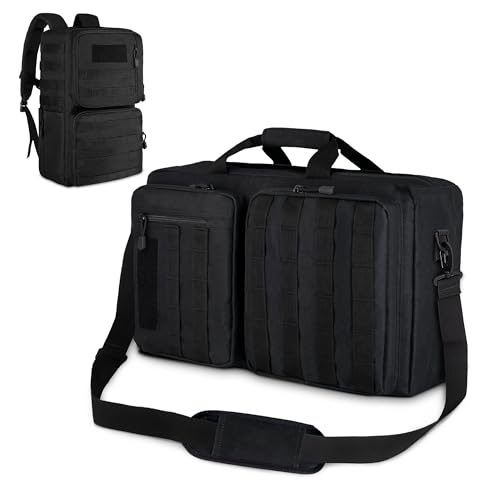 MANETTA 3-in-1 Laptop Briefcase for Men, 15.6 Inch Convertible Work Bag with Shoulder Strap, Water-Resistant Business Travel Backpack for Office and Commute