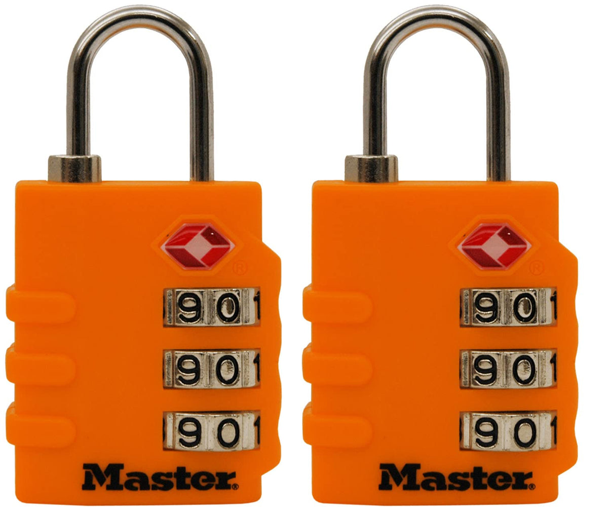 Master Lock 4684T Set Your Own Combination TSA Approved Luggage Lock, 1 - 3/8 in. Wide, Colors May Vary