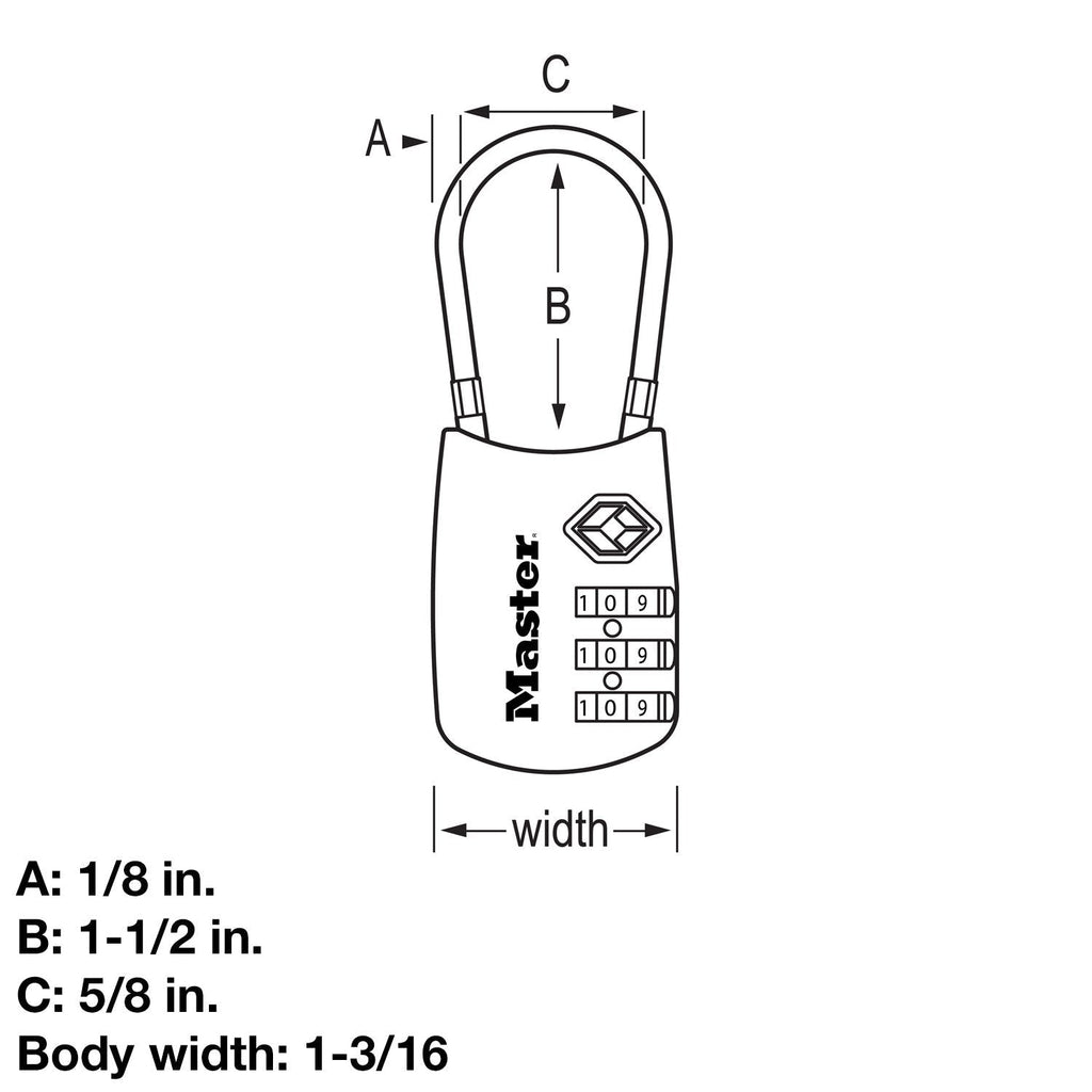 Master Lock 4688D Accepted Set Your Own Combination TSA Approved Luggage Lock, 1 Pack, Black