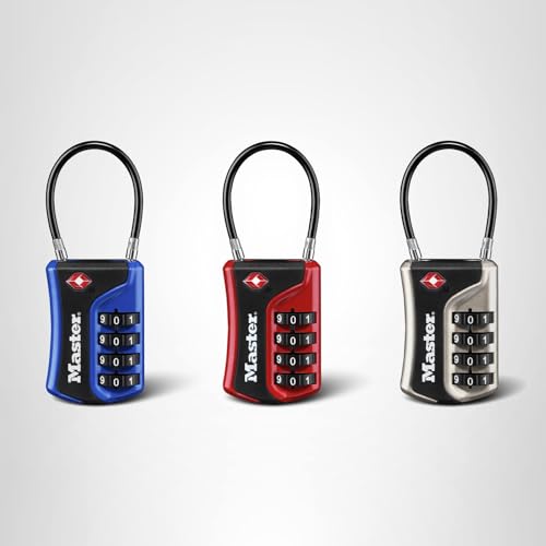 Master Lock Set Your Own Combination TSA Approved Luggage Lock, Colors May Vary; 3 pk; 4697EC3