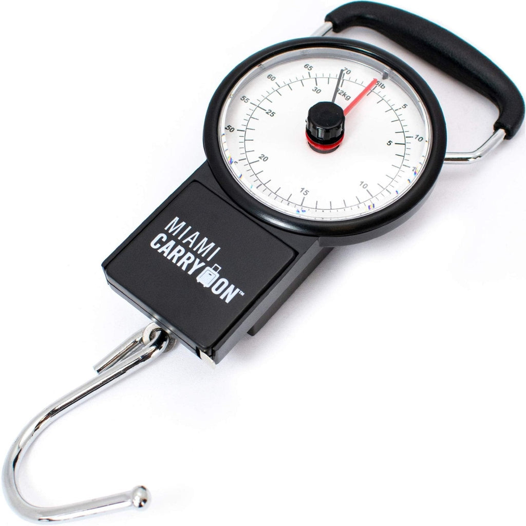 Mechanical Luggage Scale with Tape Measure, Up to 75 Pounds