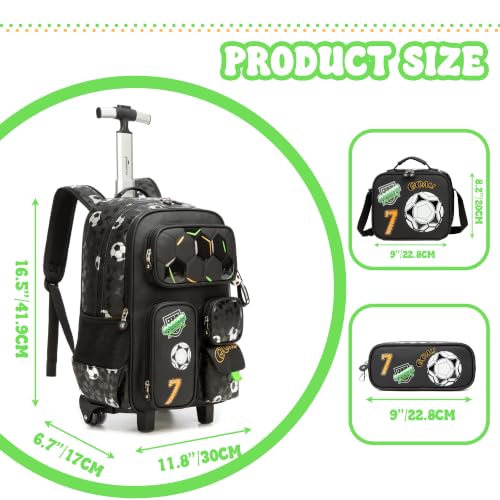 Meetbelify Kids Rolling Backpack with Wheels for Elementary Preschool Students Boys Travel Luggage Carry on Backpack for Boys Ages 6-8