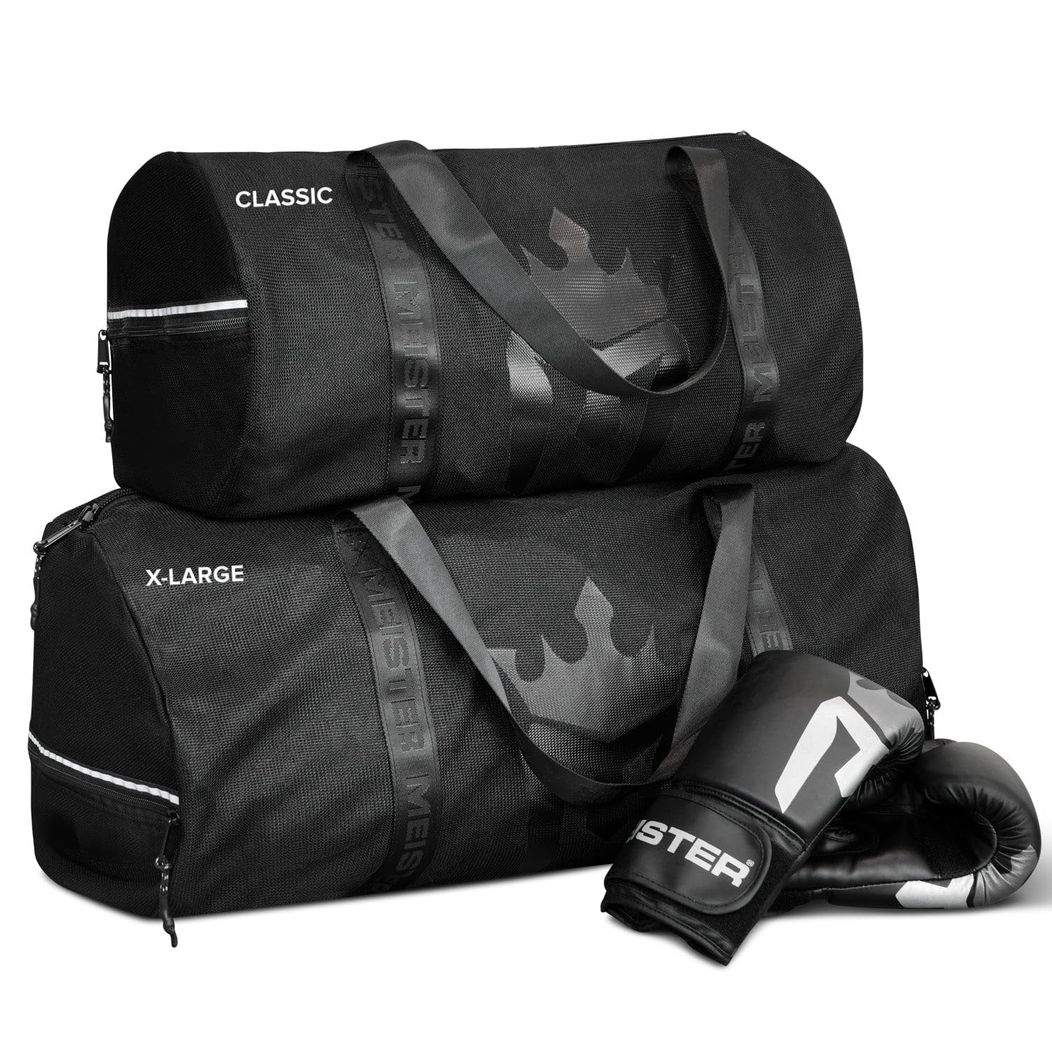 Meister Classic Breathable Chain Mesh Duffel Gym Bag - V2.0 Black