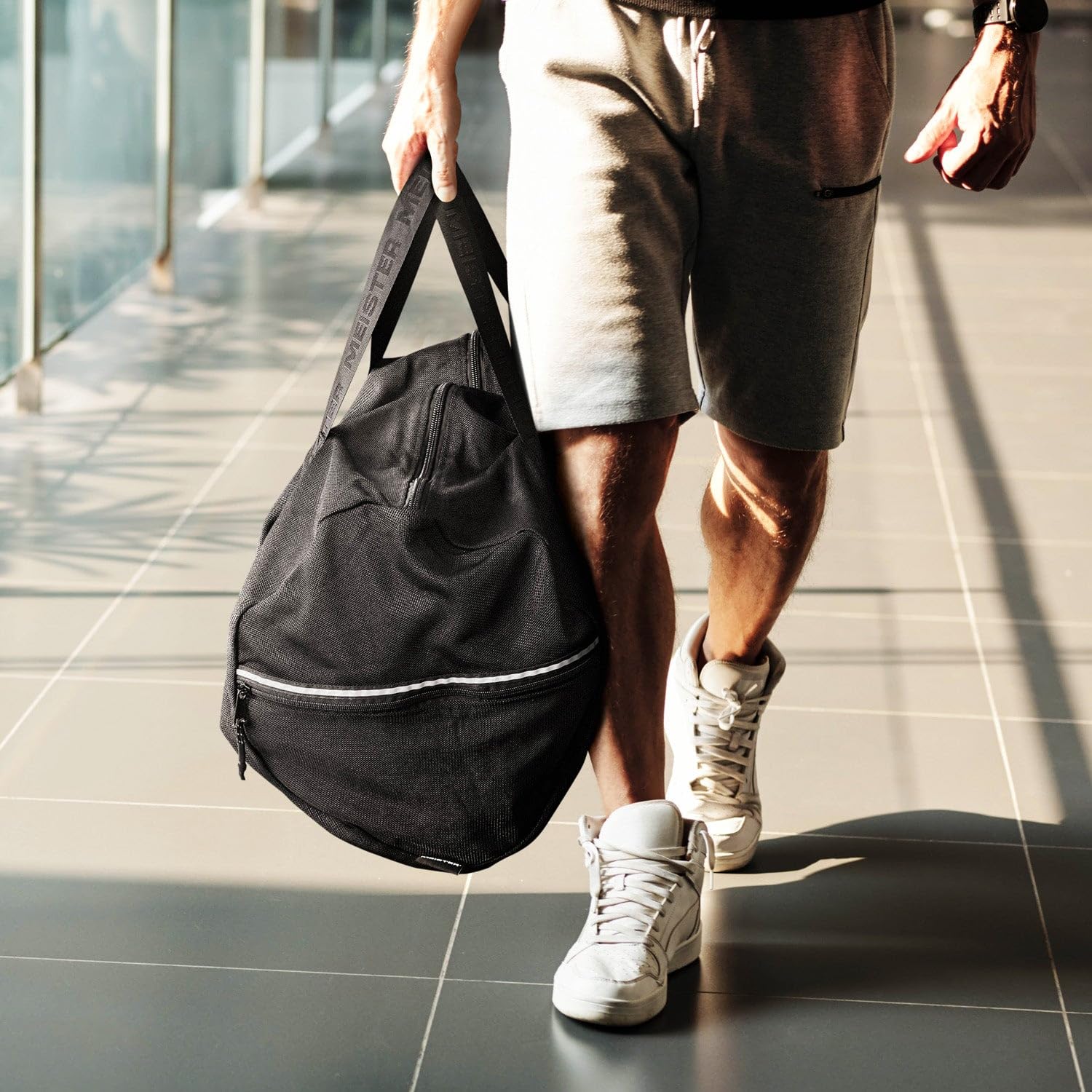 Meister Classic Breathable Chain Mesh Duffel Gym Bag - V2.0 Black